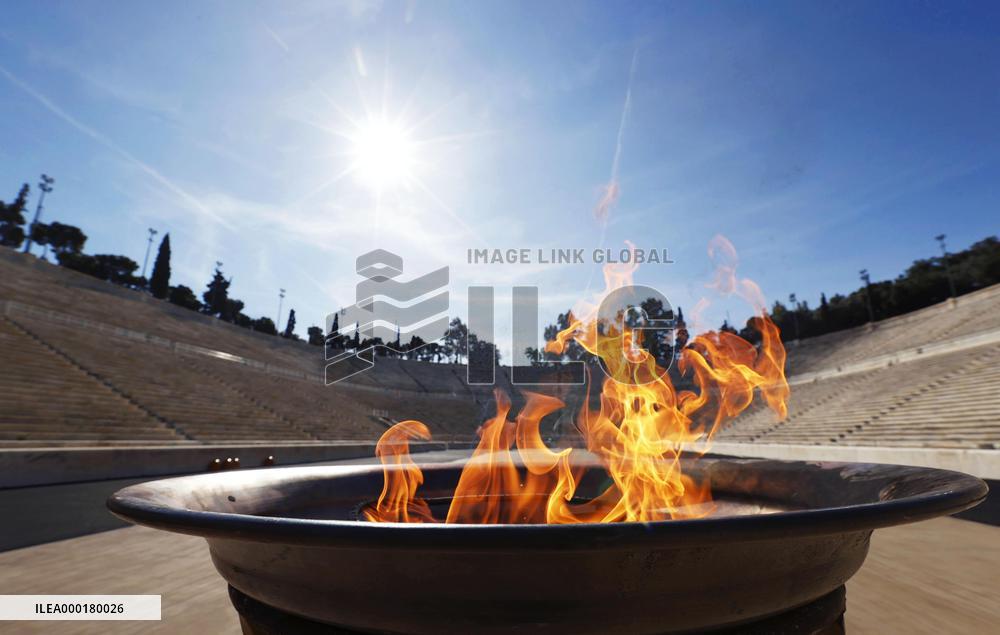 Olympic flame arrives at 1896 stadium
