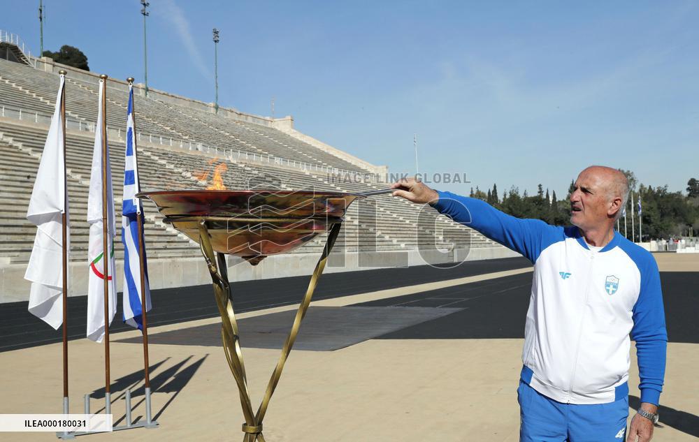 Olympic flame arrives at 1896 stadium