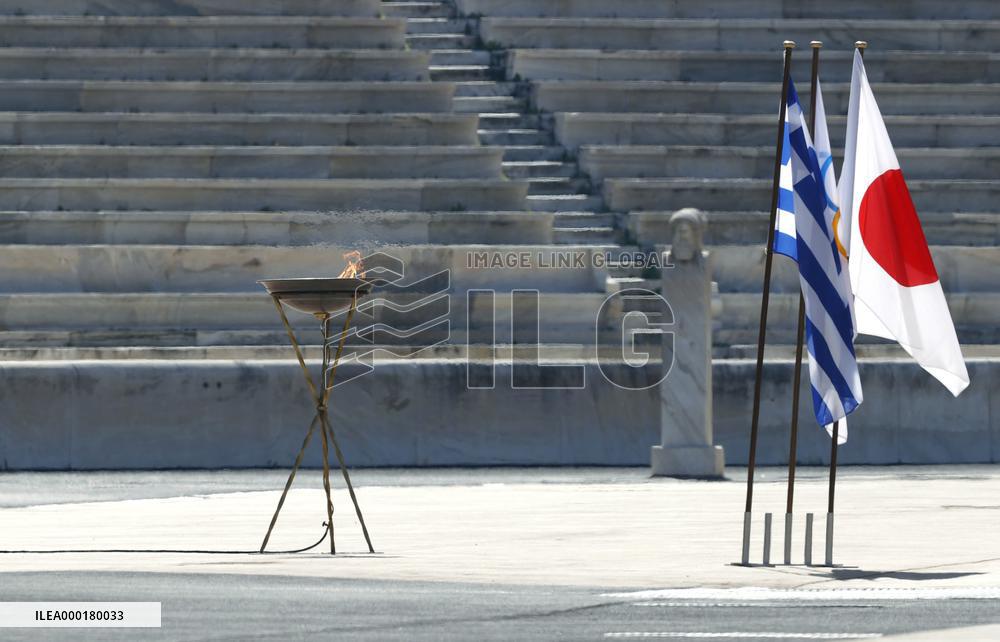 Olympic flame arrives at 1896 stadium