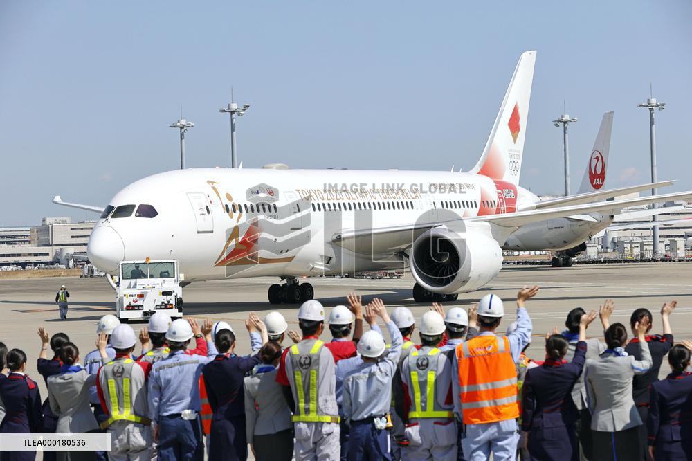 Plane used to transport Olympic flame