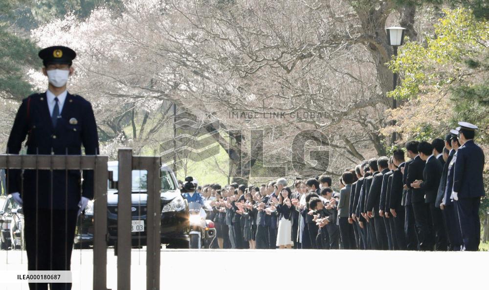 Former emperor, empress move out of palace