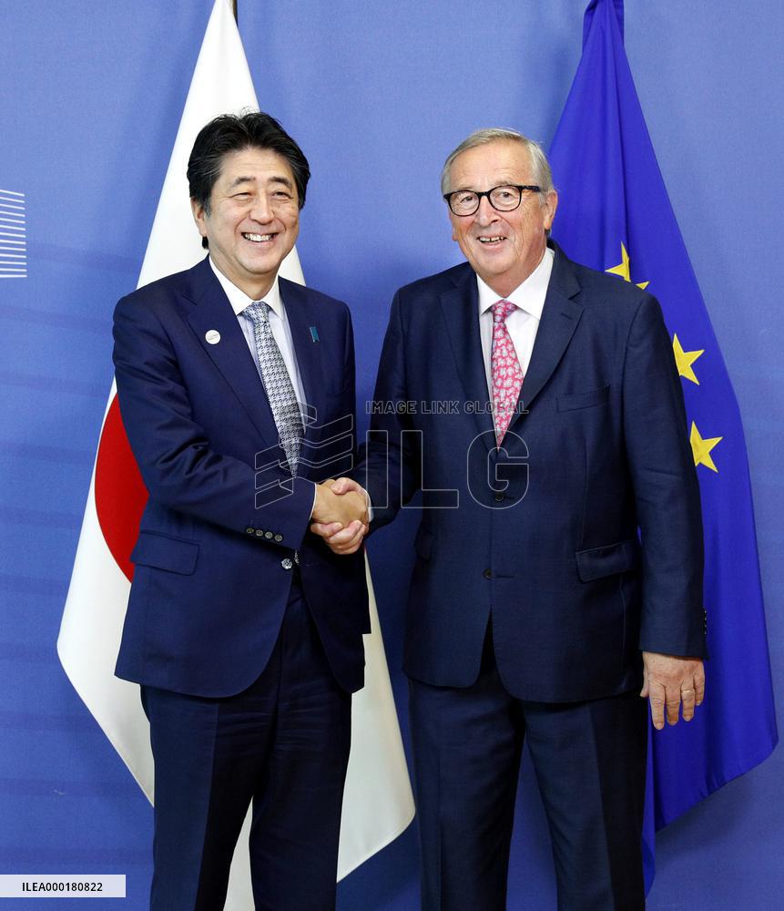 Japan PM Abe in Brussels