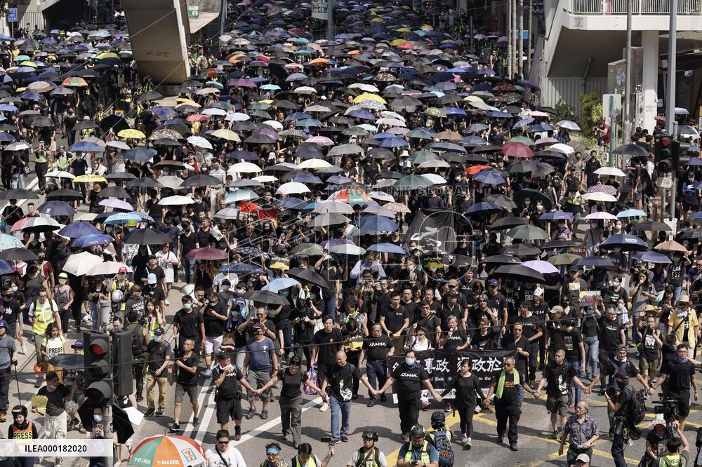 Hong Kong protest on China's National Day