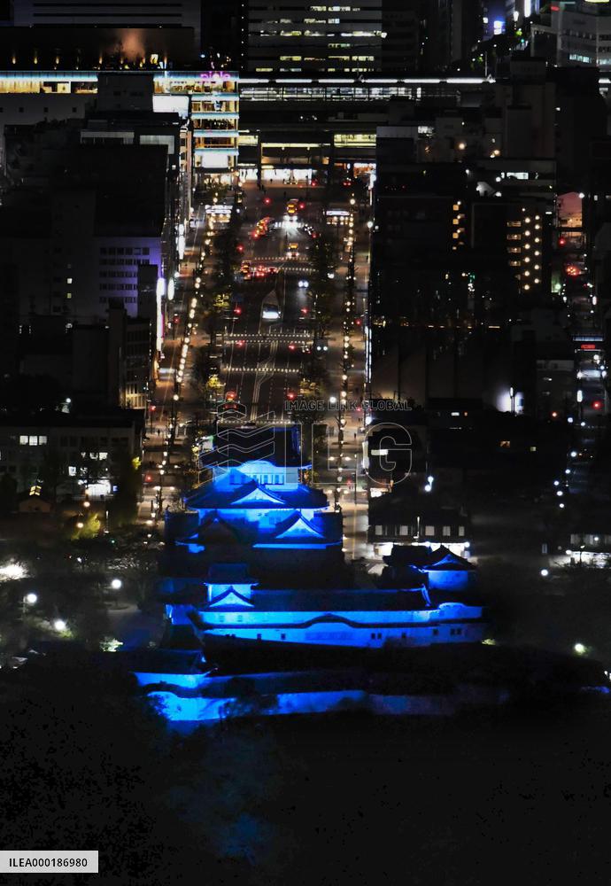 World Heritage-listed castle lit up