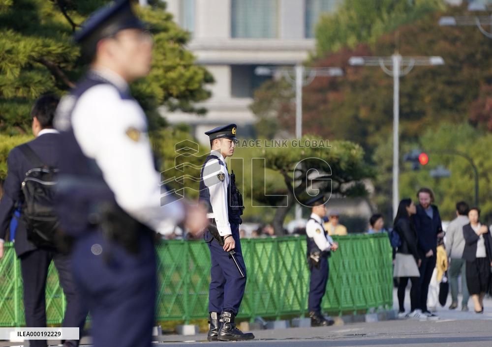 Security tightened ahead of Japan emperor's enthronement parade