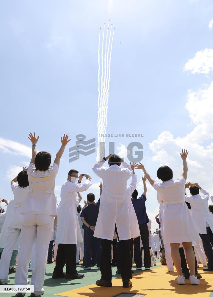 Blue Impulse flyover to thank medical workers