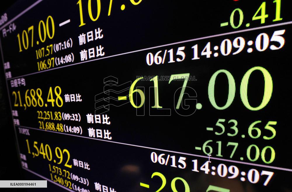 Plunge in Tokyo stocks