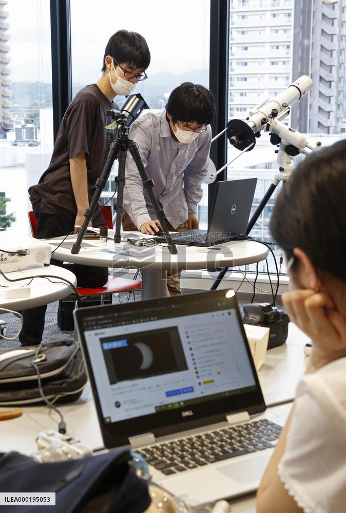 Partial solar eclipse observed in Japan
