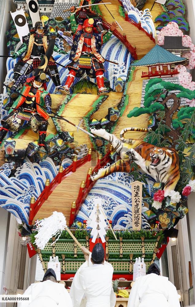 Decorated festival float in Fukuoka
