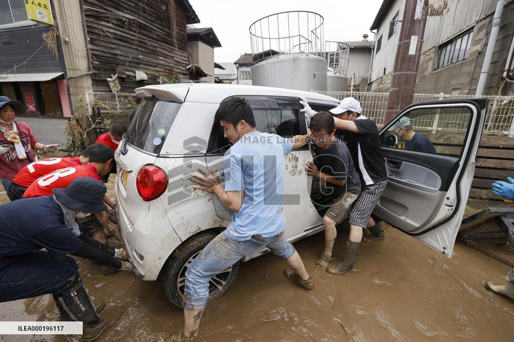 Aftermath of torrential rain in southwestern Japan