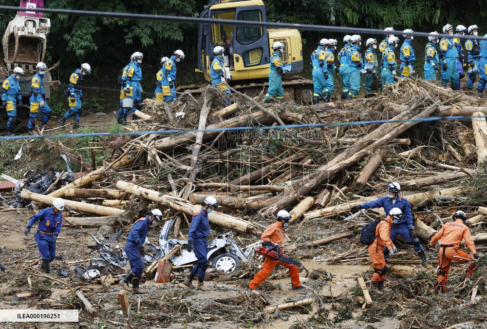 Aftermath of torrential rain in southwestern Japan