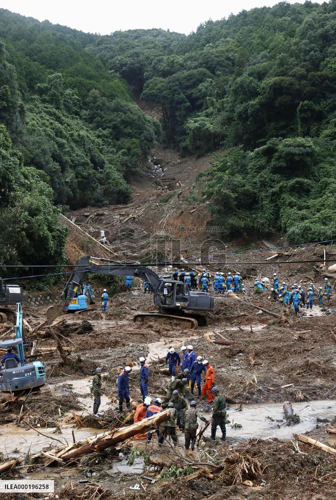 Aftermath of torrential rain in southwestern Japan