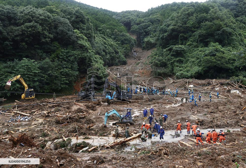 Aftermath of torrential rain in southwestern Japan