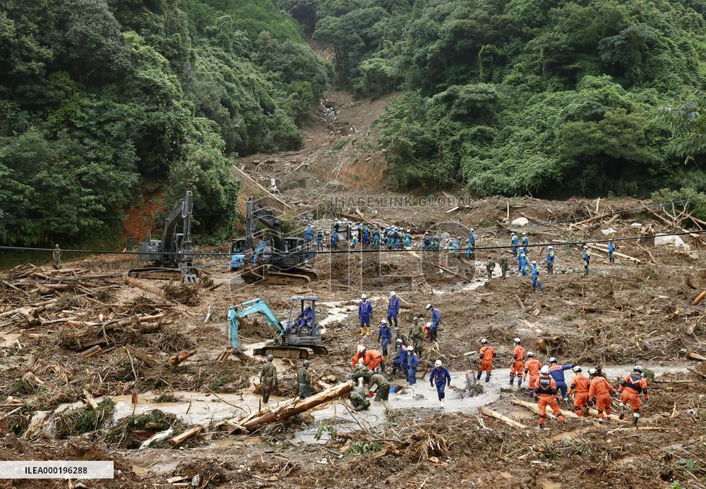 Aftermath of torrential rain in southwestern Japan