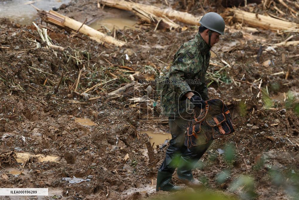 Aftermath of torrential rain in southwestern Japan
