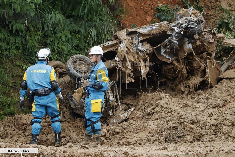 Aftermath of torrential rain in southwestern Japan