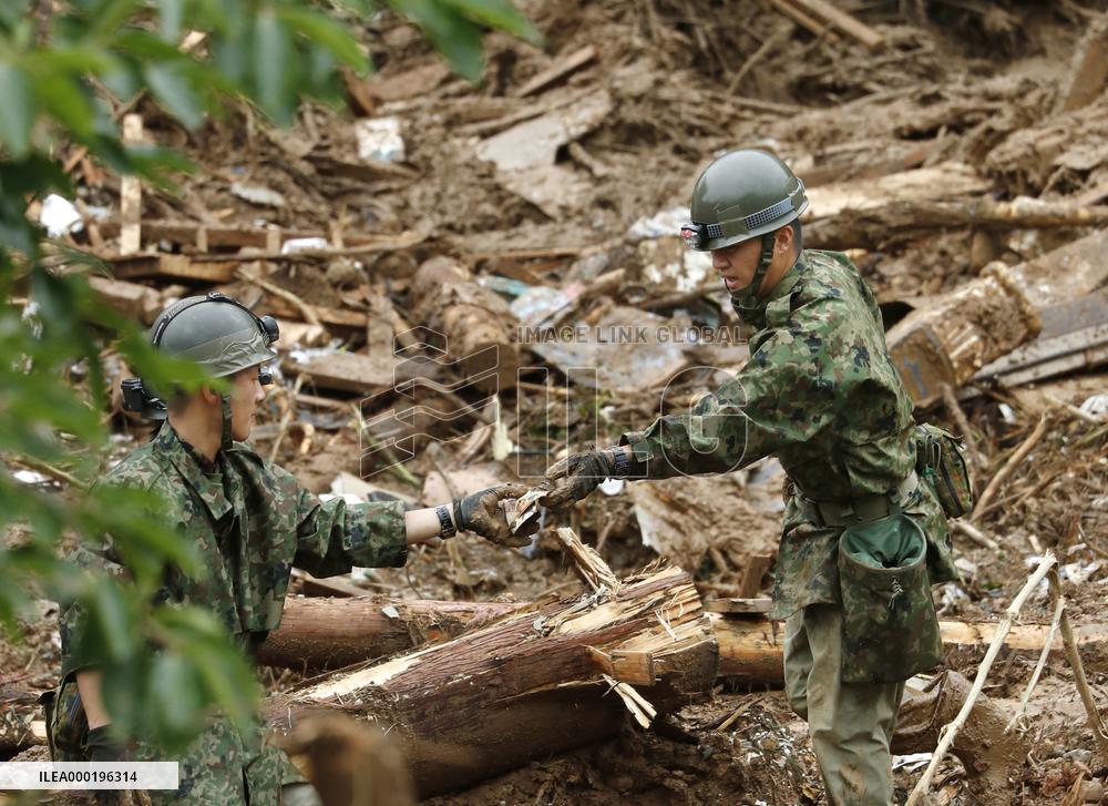 Aftermath of torrential rain in southwestern Japan