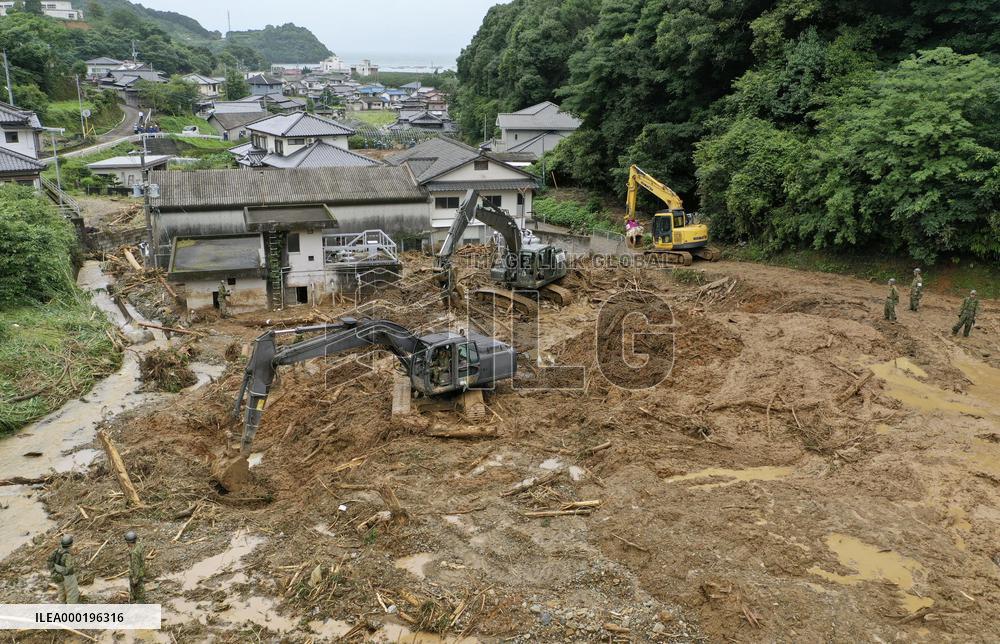 Aftermath of torrential rain in southwestern Japan
