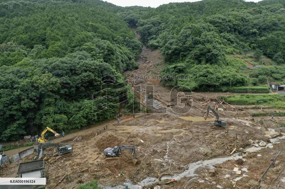 Aftermath of torrential rain in southwestern Japan