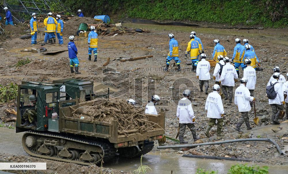Aftermath of torrential rain in southwestern Japan