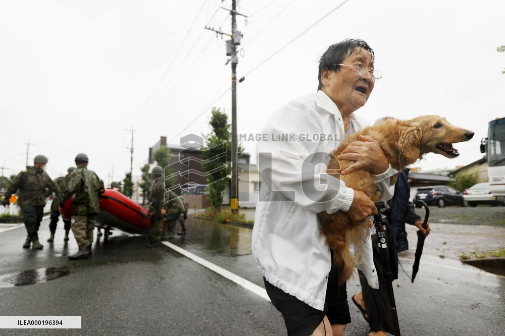 Torrential rain in southwestern Japan