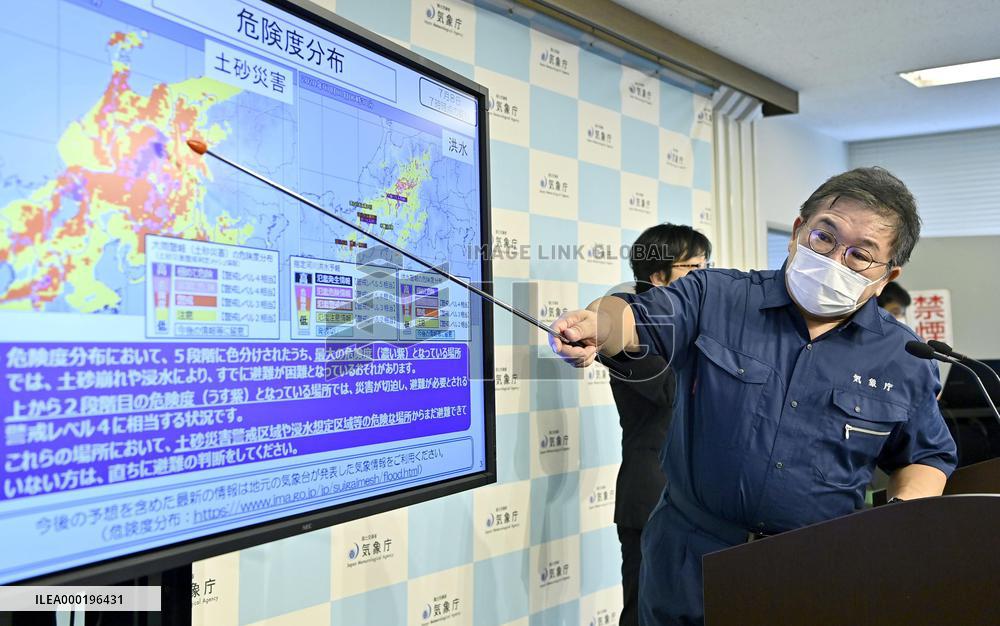 Torrential rain in central Japan