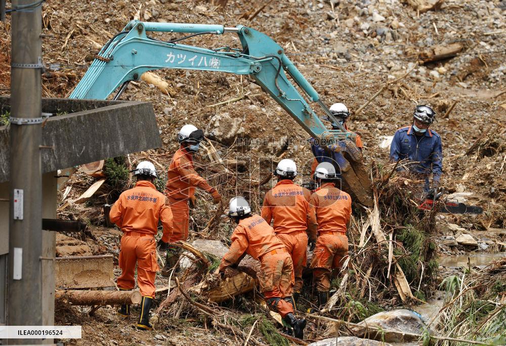 Aftermath of torrential rain in southwestern Japan