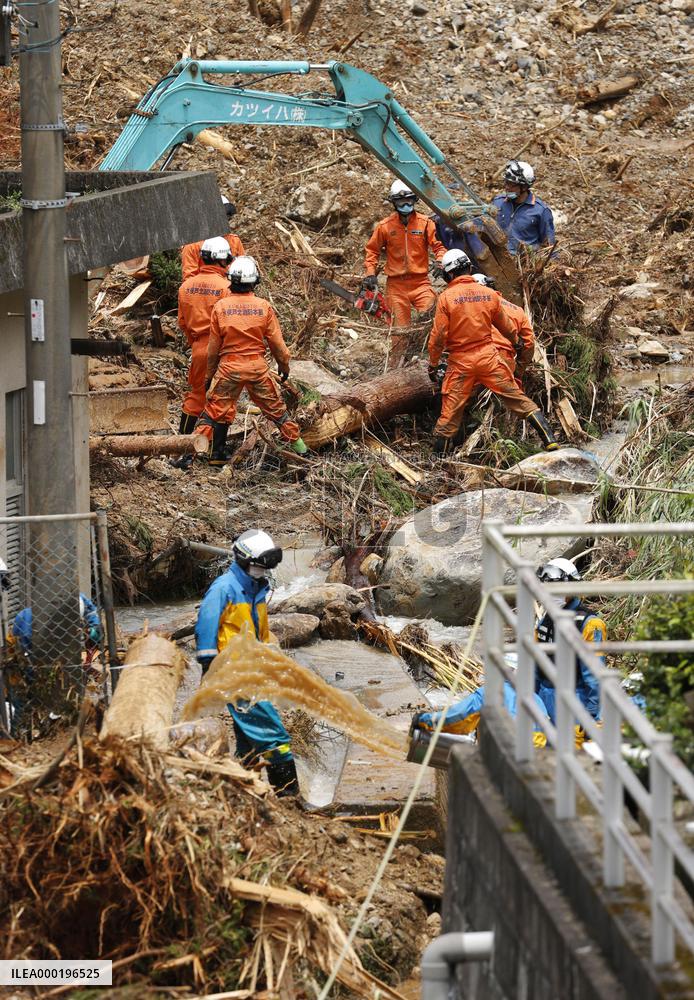 Aftermath of torrential rain in southwestern Japan
