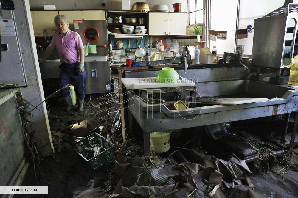 Aftermath of torrential rain in southwestern Japan