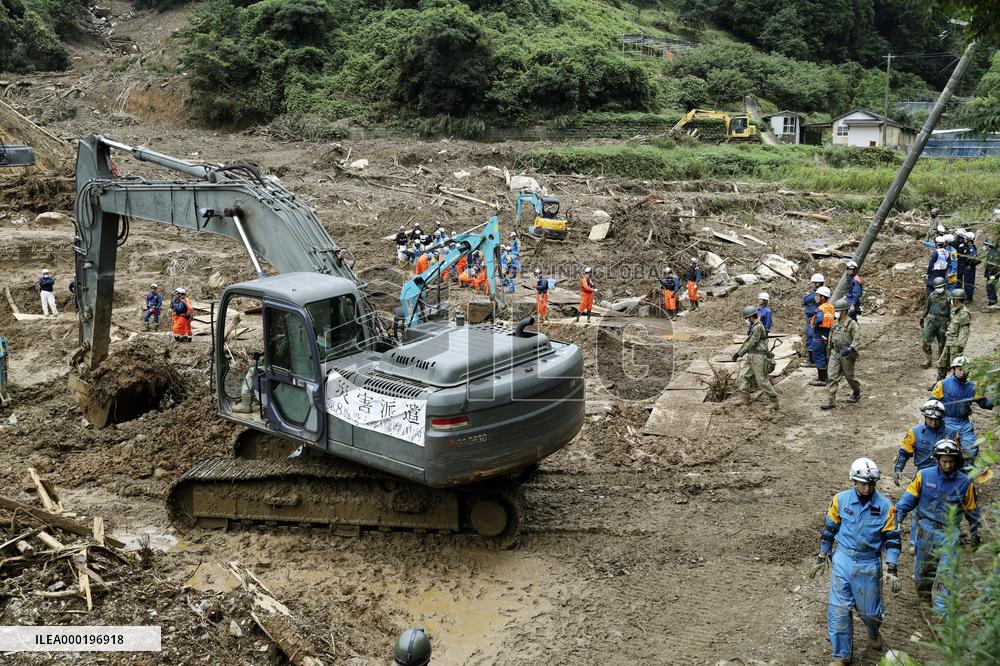 Aftermath of torrential rain in southwestern Japan