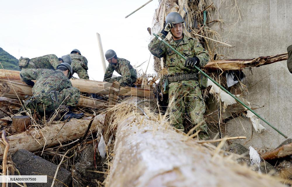 Search operations in flood-hit southwestern Japan