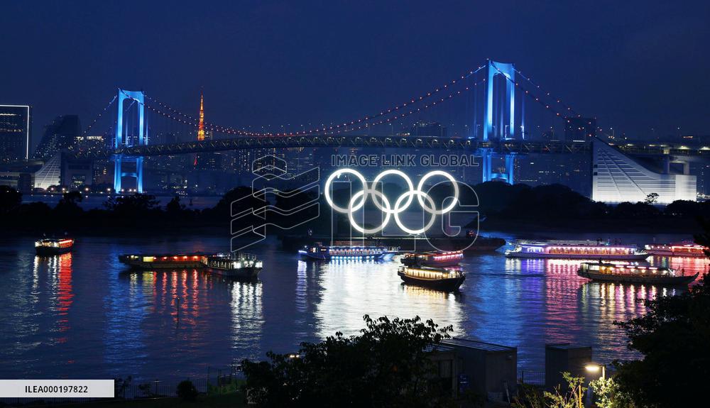 Lighting in Tokyo for Olympics, medical workers