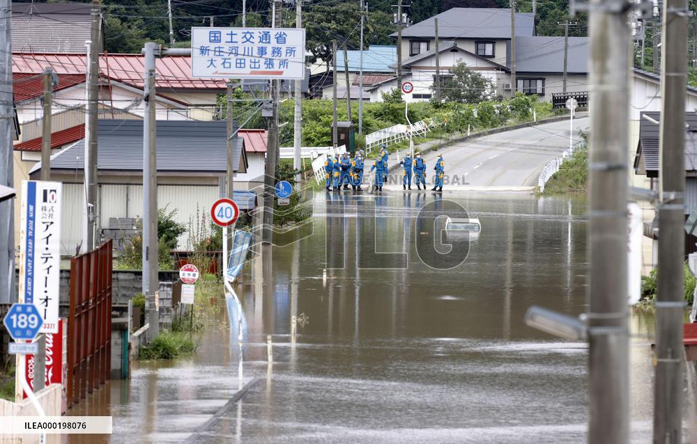 Heavy rain in northeastern Japan