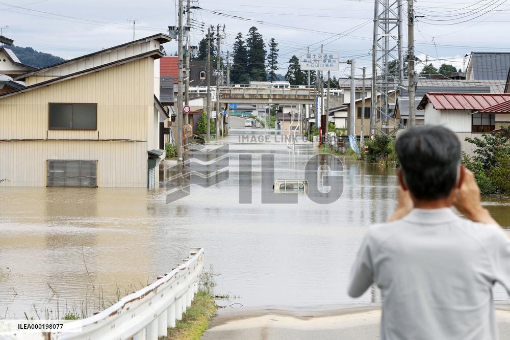 Heavy rain in northeastern Japan