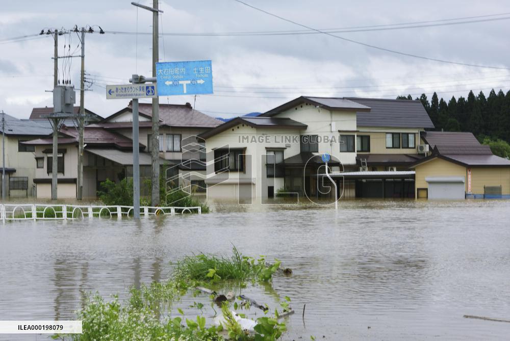Heavy rain in northeastern Japan