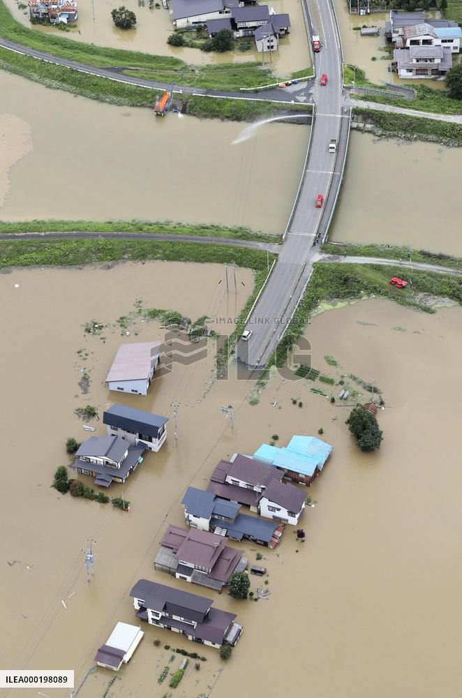 Heavy rain in northeastern Japan