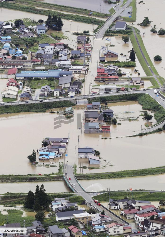 Heavy rain in northeastern Japan
