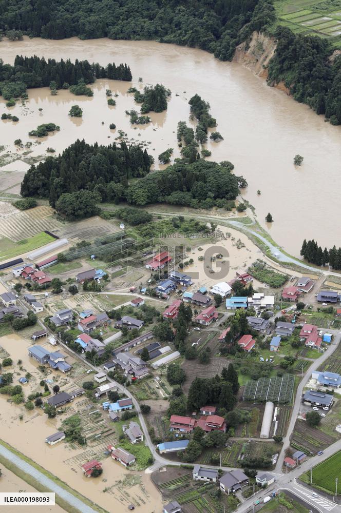 Heavy rain in northeastern Japan