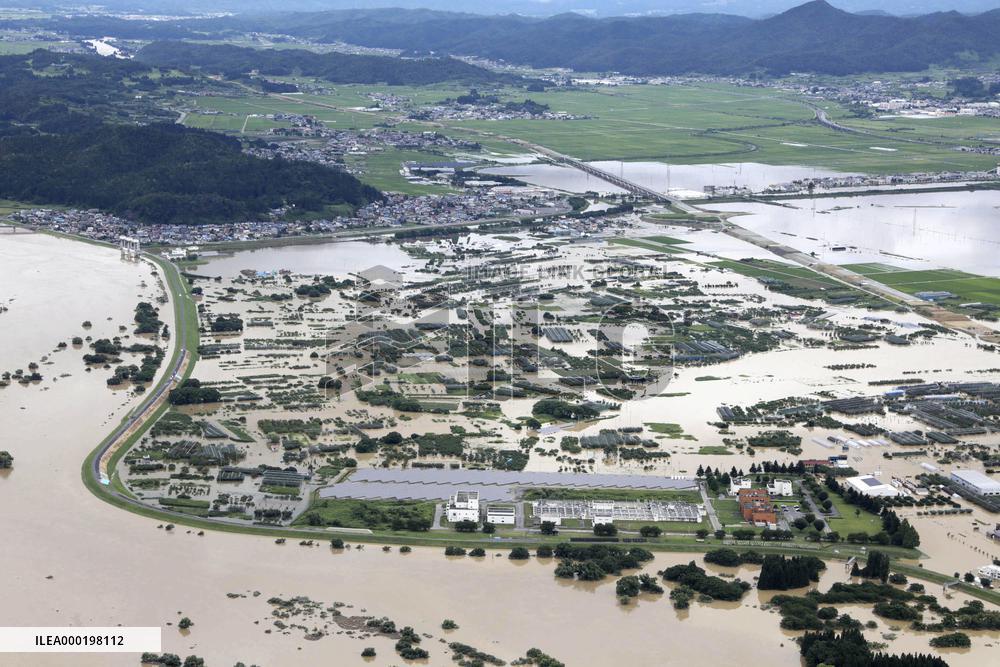 Heavy rain in northeastern Japan