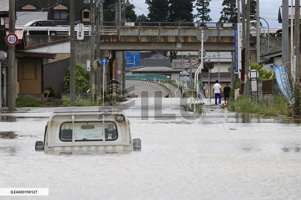 Heavy rain in northeastern Japan