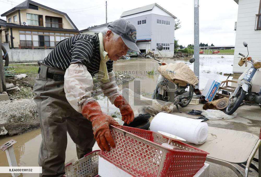 Heavy rain in northeastern Japan