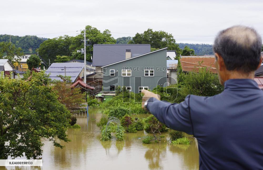 Heavy rain in northeastern Japan