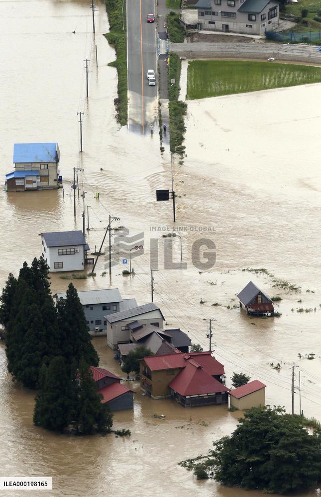 Heavy rain in northeastern Japan