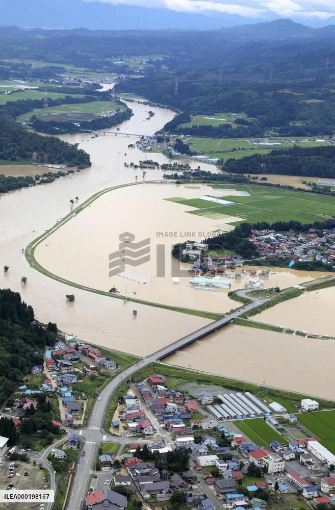 Heavy rain in northeastern Japan