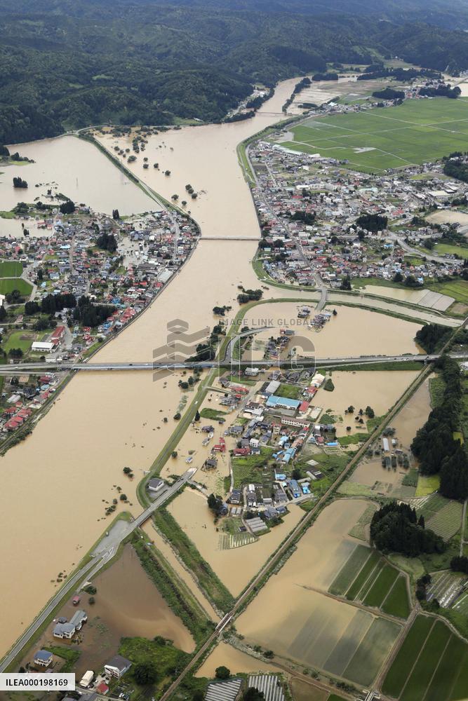 Heavy rain in northeastern Japan
