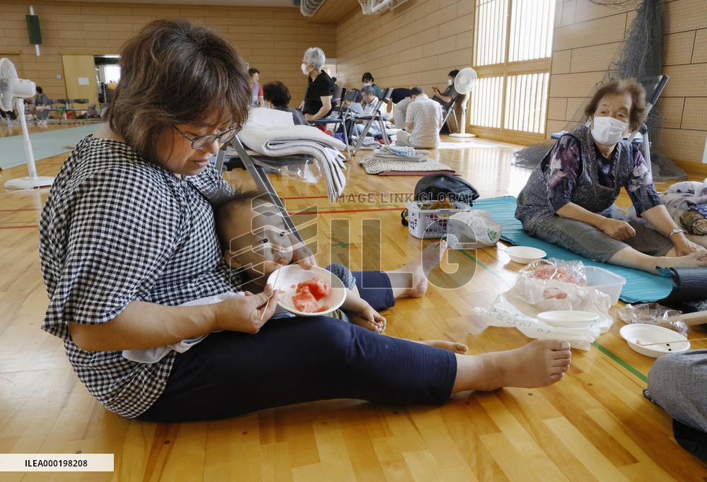 Heavy rain in northeastern Japan