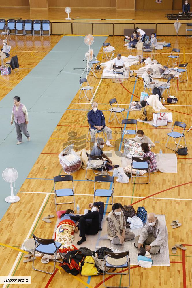 Heavy rain in northeastern Japan