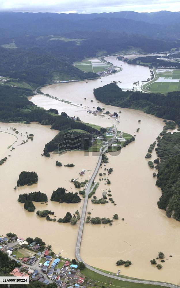 Heavy rain in northeastern Japan
