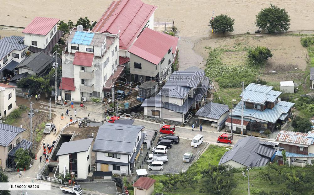 Heavy rain in northeastern Japan