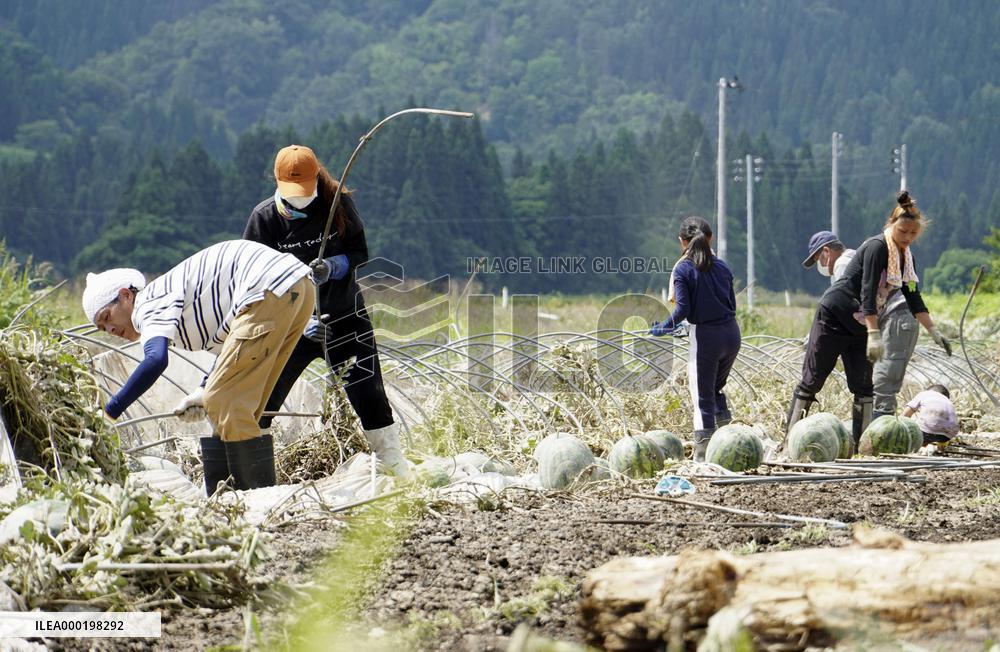 Aftermath of heavy rain in northeastern Japan